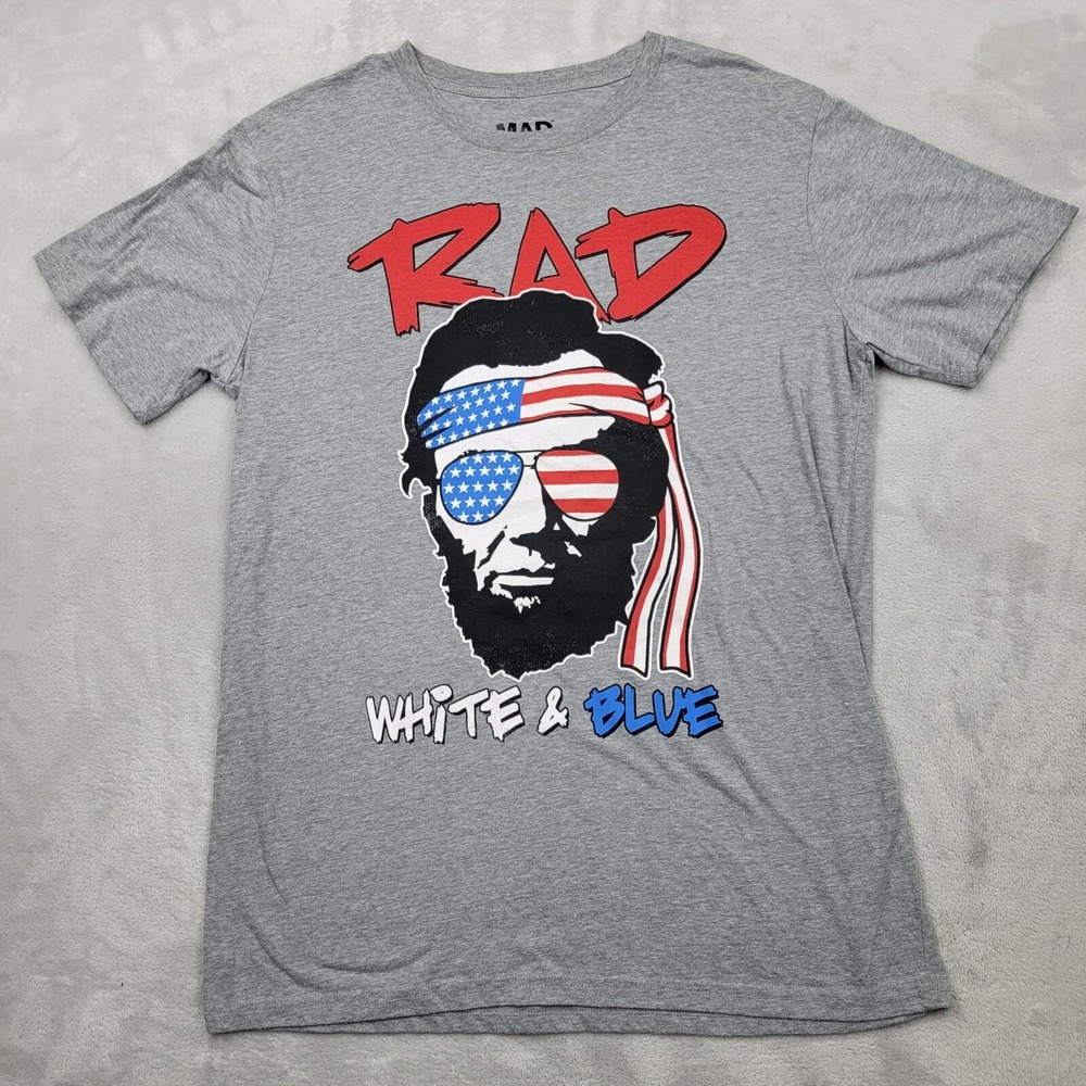 Mad Engine Shirt Men Large Abraham Lincoln Freedom America Patriot President USA